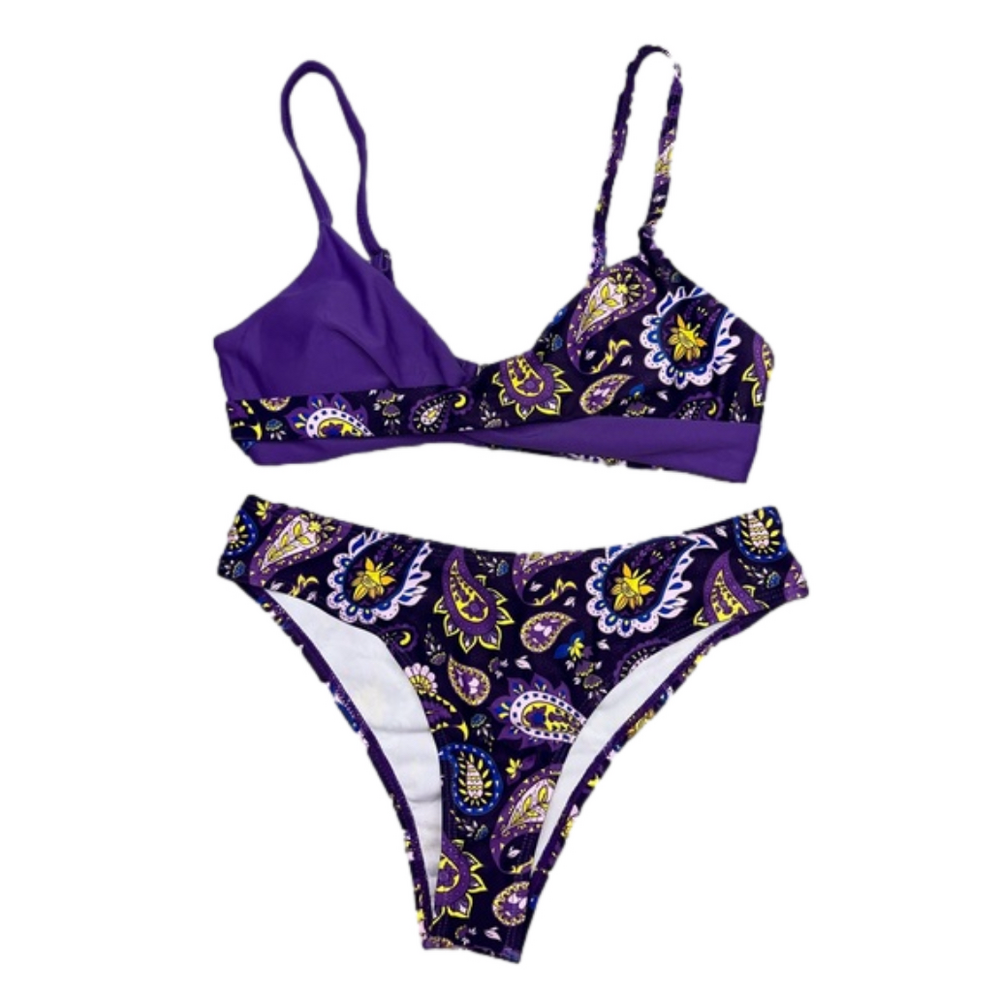 Women's Paisley Cheeky Bikini Set Small NWT